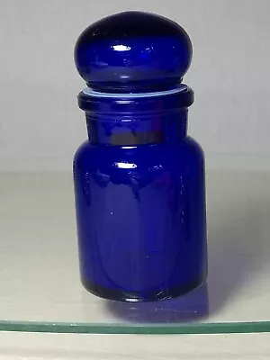 Buy Vintage Apothecary Blue Glass Bottle 1970 Belgium, 9.5cms With Stopper.  • 6.95£