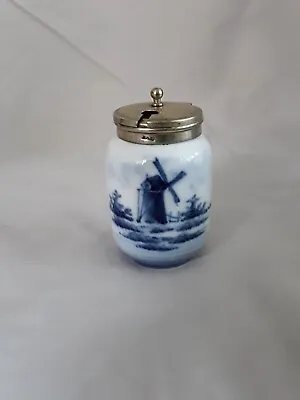 Buy Delft Blue And White Pottery Mustard Pot With Epns Top • 4£