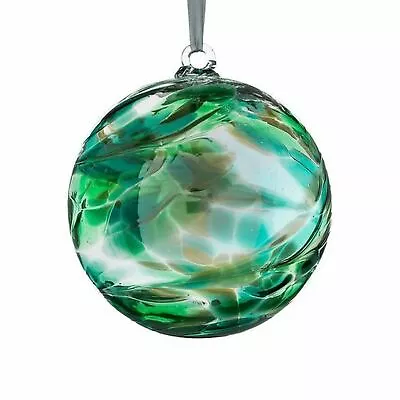 Buy Sienna Glass Emerald Friendship Ball Hanging Ornament Handmade Home Decor Gift • 17.49£