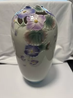 Buy Franz Porcelain Purple Begonia Climbing Vine 12” Vase • 105.49£
