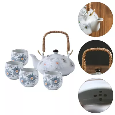 Buy Glass Teapot Set With Ceramic Cups - Tea Serving Utensils-RM • 45.69£
