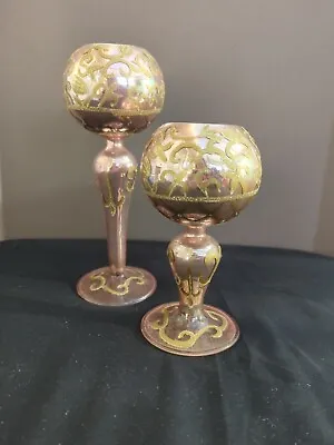 Buy Mercury Glass Christmas Tea Light Holders 22 & 16cm Tall Candle Table Decoration • 12£