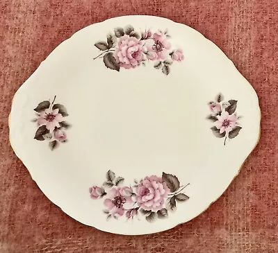 Buy Vintage Queen Anne Pink Roses Cake/Sandwich Serving Plate, 10 3/8”, Bone China • 10£