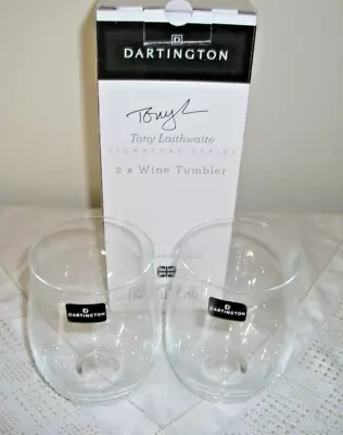 Buy PAIR BOXED DARTINGTON CRYSTAL WINE TUMBLERS Tony Laithwaite Signature Series • 11.99£