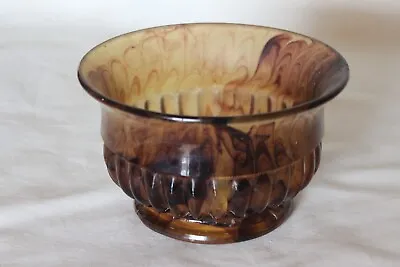 Buy Art Deco Amber Cloud Glass Bowl By Davidson • 11.99£