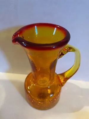 Buy Vintage Amberina Crackle Glass Pitcher 4” Tall • 14.22£