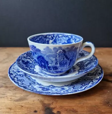 Buy Vintage Abby Blue And White Cup Saucer And Side Plate Trio County Kitchen • 15£