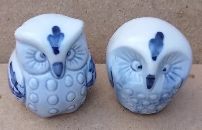 Buy Vintage Retro China Dutch Holland Netherland Delft Ornamental Pair Of Owls 2  • 23.95£