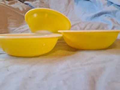 Buy 3 X 1960s Vintage Pheonix Opalware Yellow Cereal Breakfast Bowls 031 Pyrex • 19.99£