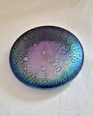Buy Heron Glass Purple Disc Paperweight - 11.5 Cm - Hand Crafted In Cumbria, UK • 25£