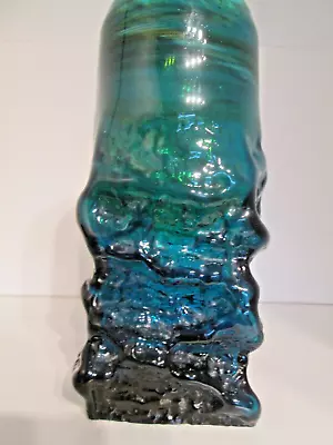 Buy Unusually Large Mdina MICHAEL HARRIS ERA Maltese Blue & Green Bark Textured Vase • 155£