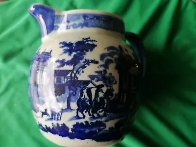 Buy Vintage Antique Ironstone Blue White Jug Excellent Condition Willow • 30£