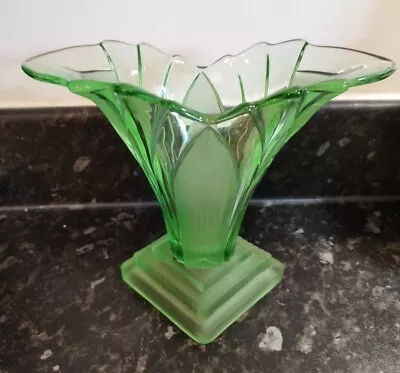 Buy Walther Sohne Art Deco Green Greta Pretty Vase.Vgc. • 30£