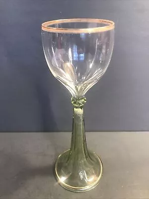 Buy Antique Moser Style Wine Glass/Stemware/Flute Glass/Gilded/Czechoslovakia C.1900 • 90.13£