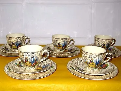 Buy VINTAGE J.Fryer&Son Tea Set For 5 (side Plates,cups&saucers), Crazing In 2 Cups • 20£