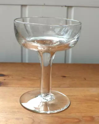 Buy Vintage Art Deco Crystal Hollow Stem  Champagne Saucer Coupe Glass 11 Cm Height • 11.99£