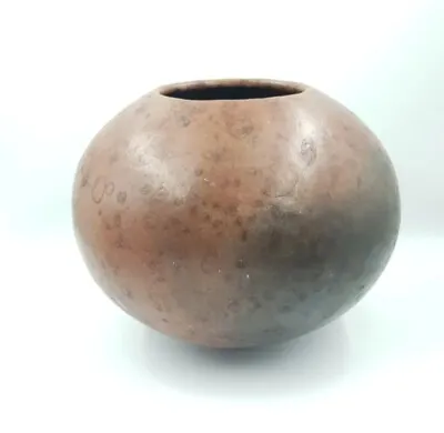 Buy Large Pottery Vessel Wood Fired Burnt Tecomate / Gourd Style Round Japanese? Pot • 49.95£