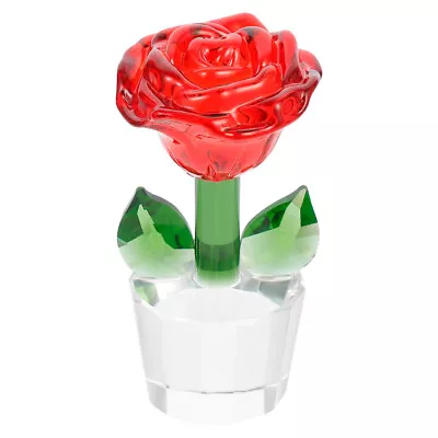 Buy  Crystal Flower Figurine Glass Paperweight Ornaments Decorate • 13.48£