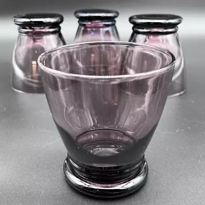 Buy Vintage Anchor Hocking Iridescent Purple Mid Century Rocks Whiskey Glasses (4) • 32.72£
