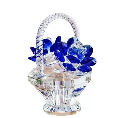 Buy Small Crystal Flower Basket Figurines Beautiful Car Ornaments  Living Room • 9.10£