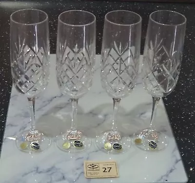 Buy Bohemian Crystal Cut Glass Champagne Flutes  • 17.50£