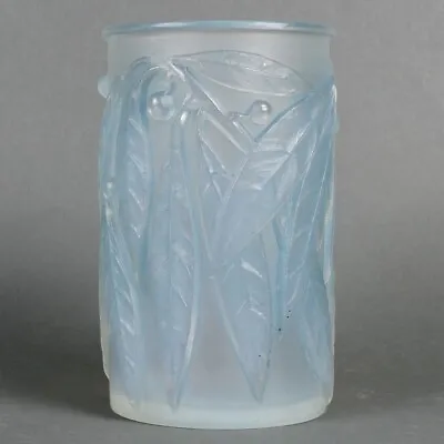 Buy René Lalique R.Lalique Glass Opalescent Glass Patina Blue Laurel Vase • 1,244.57£