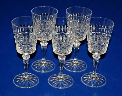 Buy Set 5 Crystal, Cut Glass Wine Glasses, 17.5cms In Height, • 24.99£
