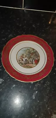 Buy ⚡⚡Pair French Porcelain Vintage Miniature Saucer Plate: Country Scene ⚡⚡ • 14.99£