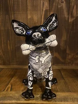 Buy Mexican Talavera Dog Animal Chihuahua Black & White Figure Pottery Art  12  • 113.80£
