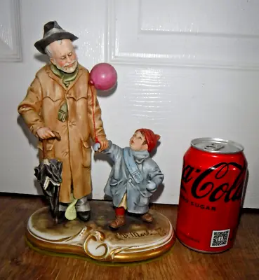 Buy Bruno Merli Capodimonte Figurine ~ Old Man With A Young Boy And A Balloon ~ RARE • 95£