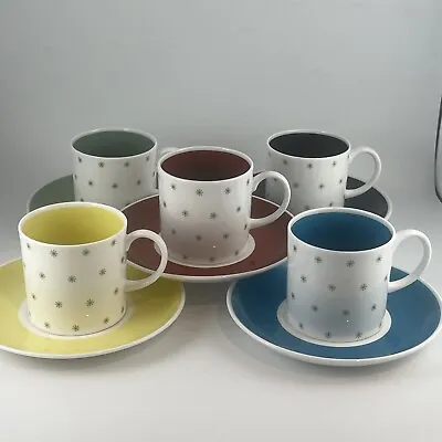 Buy Susie Cooper Starburst Coffee Cups And Saucers Harlequin Set Of 5  • 29.99£