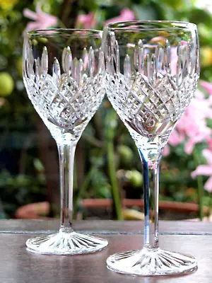 Buy Stuart Crystal Shaftesbury White Wine Glasses Pair Vintage Signed • 49£