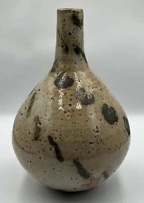 Buy Signed Art Pottery Jug Vase Green Gray Brown  • 15.39£