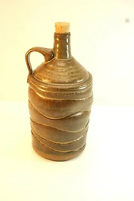 Buy Handcrafted Pottery Jug With Ribs Or Waves, 9 Inches Tall • 19.21£