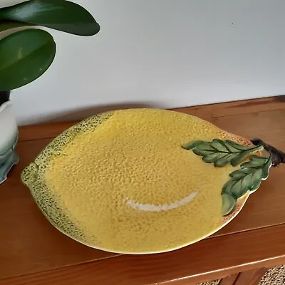 Buy Laura Ashley Large Lemon Platter Fruit Dish Hand Painted Textured Decorative • 20£
