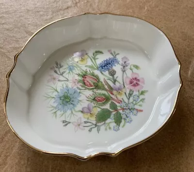 Buy Vintage Aynsley Fine Bone China Wild Tudor Decorative Oval Trinket Dish • 10£