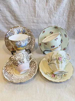 Buy Lot Of 4 Colclough Bone China Made In England Teacup And Saucer • 79.41£