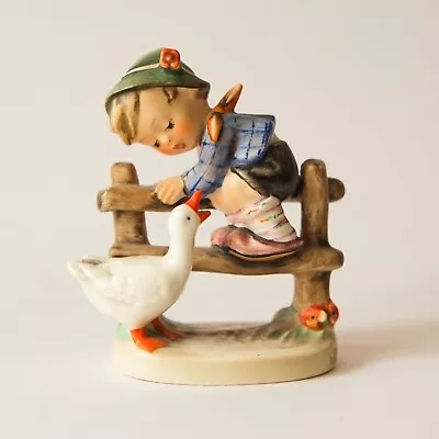 Buy Vintage Goebel Hummel Figurine 195 - Barnyard Hero Boy On Fence Goose Duck 1940s • 10£