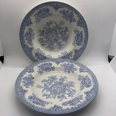 Buy Burleigh Burgess & Leigh Asiatic Pheasants Blue Soup Plates - 8 7/8” X 2 • 28£