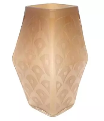 Buy Art Deco, Style Of Nancy Daum, TIP, Brown Square Oval Vase, 10 3/4  H • 477.73£