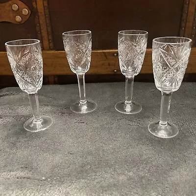Buy Set Of Four Vintage 5 1/4” Crystal Wine Glasses • 192.15£