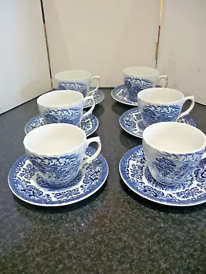 Buy Vintage British Anchor Old Country Castles 6x Cups And Saucers • 25£