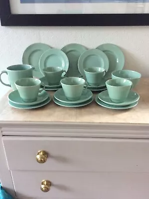 Buy Vintage Beryl Wood’s Ware Tea Set Green (22)Piece • 40£