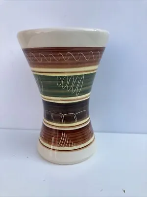 Buy Rhayader Wales Dragon Pottery Vase Brown Green Yellow Bands - 7¼  / 18.5cm Tall  • 6£