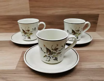 Buy 3 X Vintage Royal Doulton Lambethware Wild Cherry Cups & Saucers • 12.99£