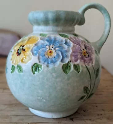 Buy Vintage Plant Decoro Pottery Hand Painted Floral Jug 17cm Height • 8.99£