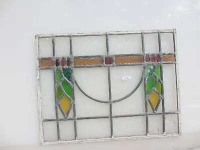 Buy Antique Stained Glass Window Panel Old Art Nouveau Deco Vintage 17 X13  • 30£