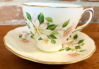 Buy Beautiful Vintage Royal Vale Bone China Teacup & Saucer Pink Flowers • 9.11£