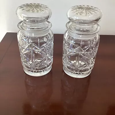 Buy A Pair Of Cut Glass Containers With Lids • 12£