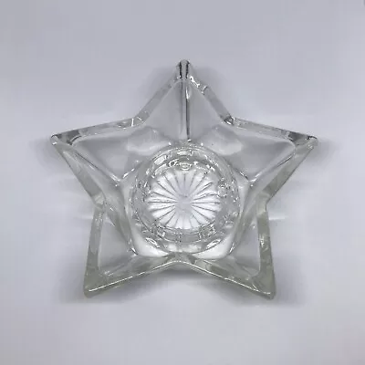 Buy Vintage Candle Holder Glass Clear Star Shaped Votive Single Candle Holder • 8£